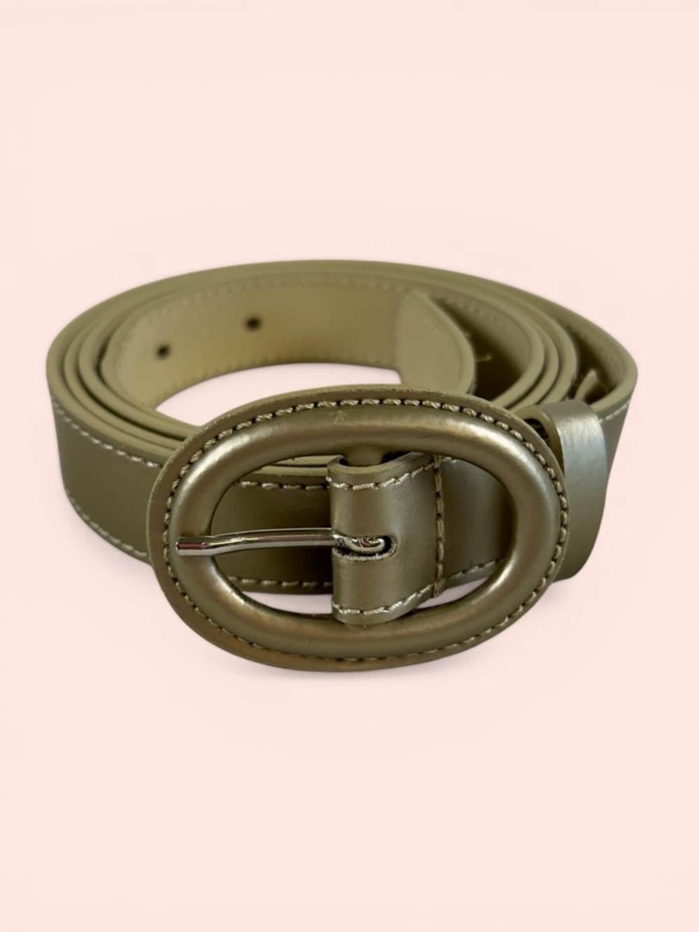 Talbots Women’s Size 1X Gold Metallic Leather Belt